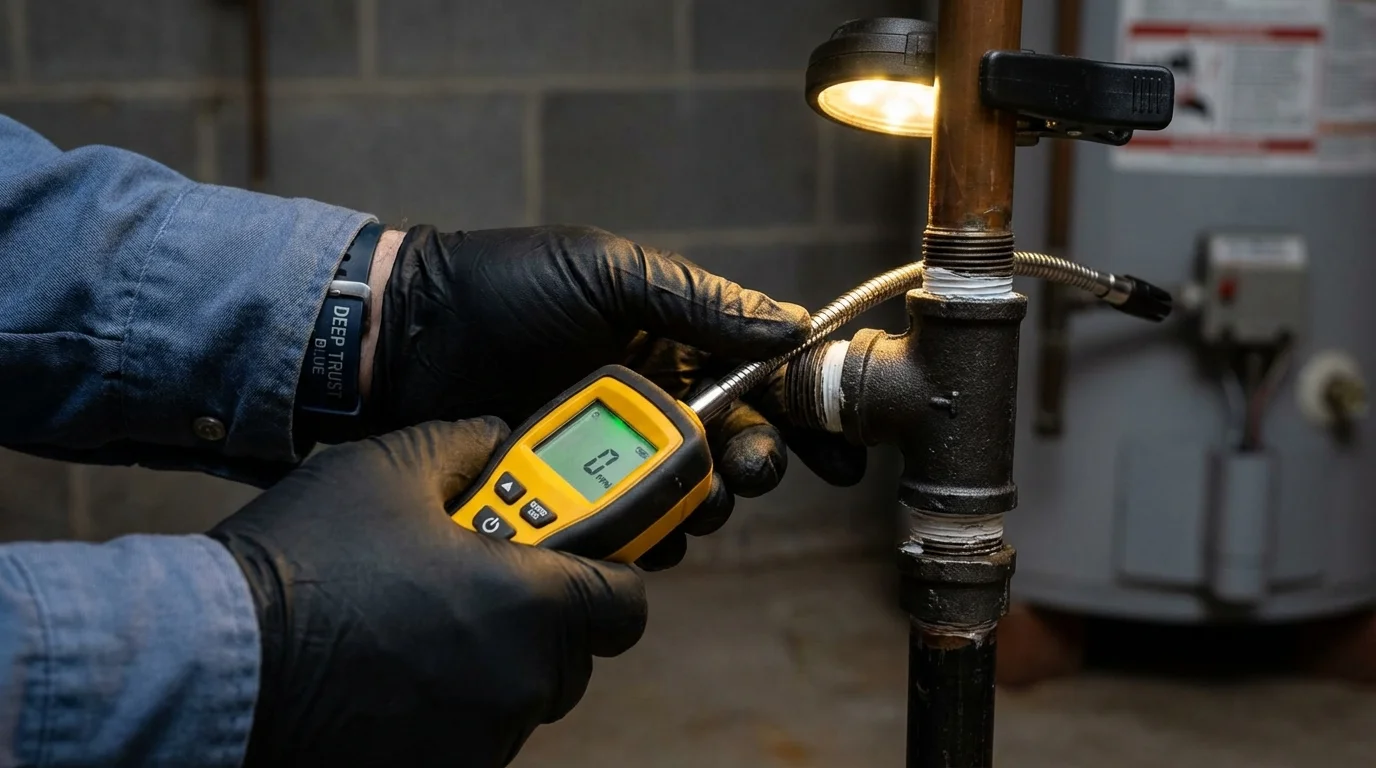 Gas leak detection with electronic sniffer by Johns Plumbing LLC in Glenwood Landing